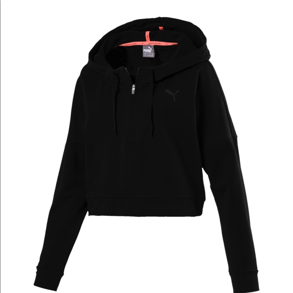 Puma Transition Cropped Hoodie in Black